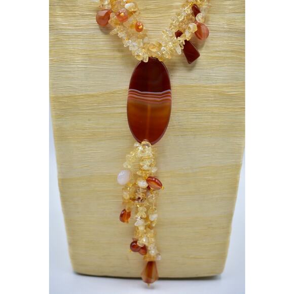 Statement Necklace Alexander Kalifano Heavy Stone Rock Layered Tassel RARE Bin4 - Picture 9 of 12